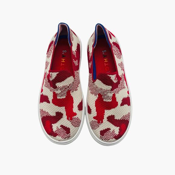 Rothy’s‎ The Kid Red Llama Camo Slip On Sneaker Shoes  Size 12 - Picture 2 of 10
